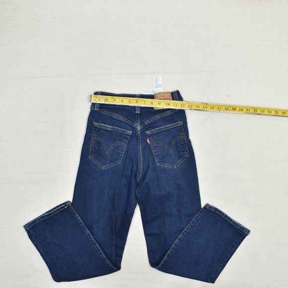 Levi's Women Jeans Cotton Blue Size 24 Ribcage Straight Ankle Denim Button Fly - Picture 4 of 8